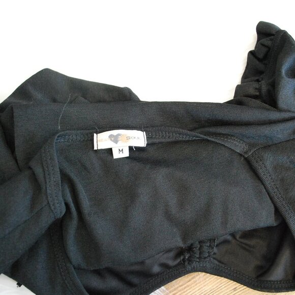 Heart Soul Women's Black Over the Cake 1/4 Sleeve Blouse M - Picture 4 of 4